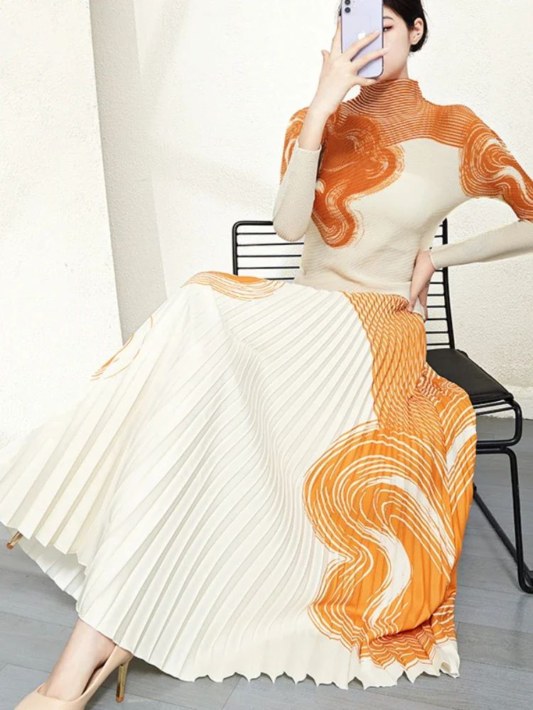 Miyake Pleated Small Fragrance Set 2023 Spring-Autumn New Print Curved Top + Skirt Fashion Two-Piece Set
Miyake Pleated Small Fragrance Set 2023 Spring-Autumn New Print Curved Top + Skirt Fashion Two-Piece Set
