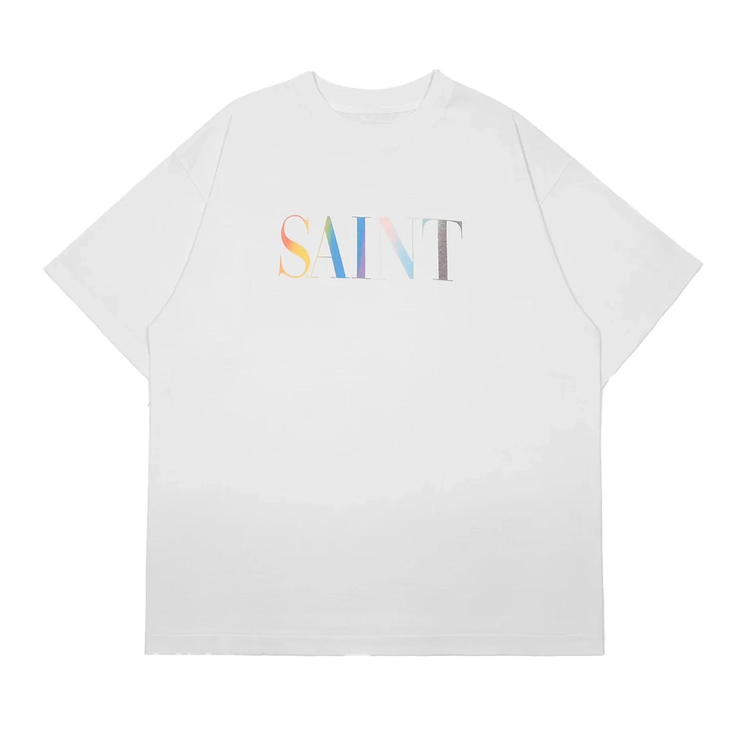 Saint Michael Rainbow Saint Одежда Трендовый узор с принтом Летние элитные брендовые хлопковые мужские и женские футболки с короткими рукавами
Saint Michael Rainbow Saint Одежда Трендовый узор с принтом Летние элитные брендовые хлопковые мужские и женские футболки с короткими рукавами
