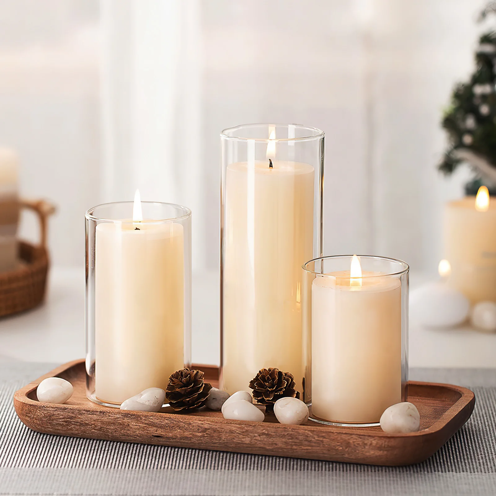 3Pcs Premium Cylinder Candleholders Transparent Windproof Covers Exquisite Craft Home Decor Romantic Atmosphere
3Pcs Premium Cylinder Candleholders Transparent Windproof Covers Exquisite Craft Home Decor Romantic Atmosphere