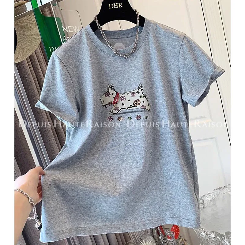 Summer Casual Fashion Short Sleeve T-shirt Women's Cartoon Printed Vintage Loose O-neck Chic Tops
Summer Casual Fashion Short Sleeve T-shirt Women's Cartoon Printed Vintage Loose O-neck Chic Tops