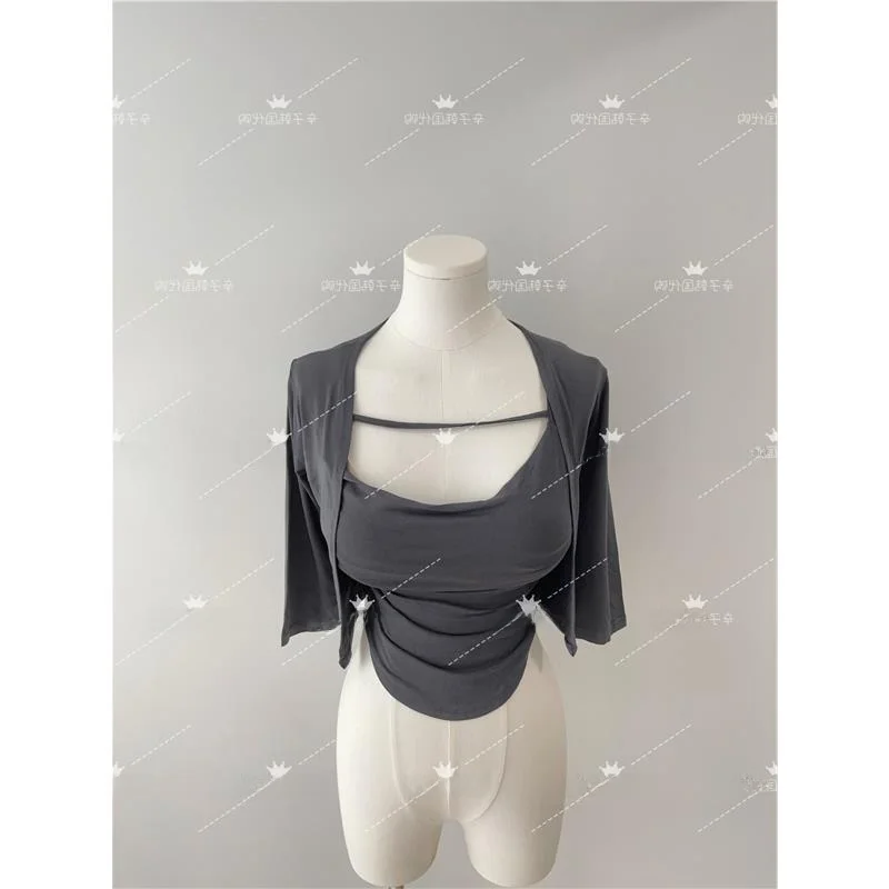 Waist-Cinching Midi Sleeve Open Cardigan Pleated Strap Two-Piece Set Fashionable Women's Ensemble Autumn 2024 Season
Waist-Cinching Midi Sleeve Open Cardigan Pleated Strap Two-Piece Set Fashionable Women's Ensemble Autumn 2024 Season