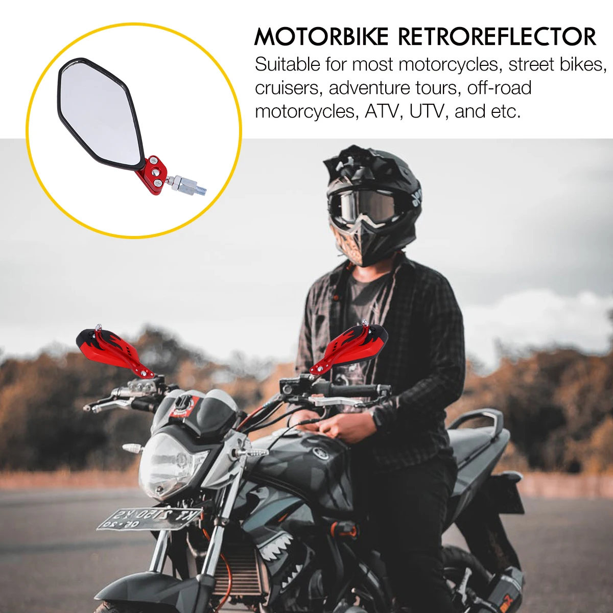 Rearview Mirror Adjustable 360°Rotated Scooter Motorcycle Retroreflector Frame Plastic. Handle Aluminum Alloy Mirrors
Rearview Mirror Adjustable 360°Rotated Scooter Motorcycle Retroreflector Frame Plastic. Handle Aluminum Alloy Mirrors