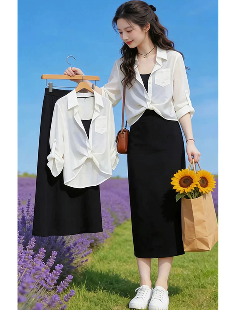 Elegant Sun Protection Shirt Women's Summer New Fashion Dress Set High Waist Loose Fit Casual Style Breathable Polyester
Elegant Sun Protection Shirt Women's Summer New Fashion Dress Set High Waist Loose Fit Casual Style Breathable Polyester