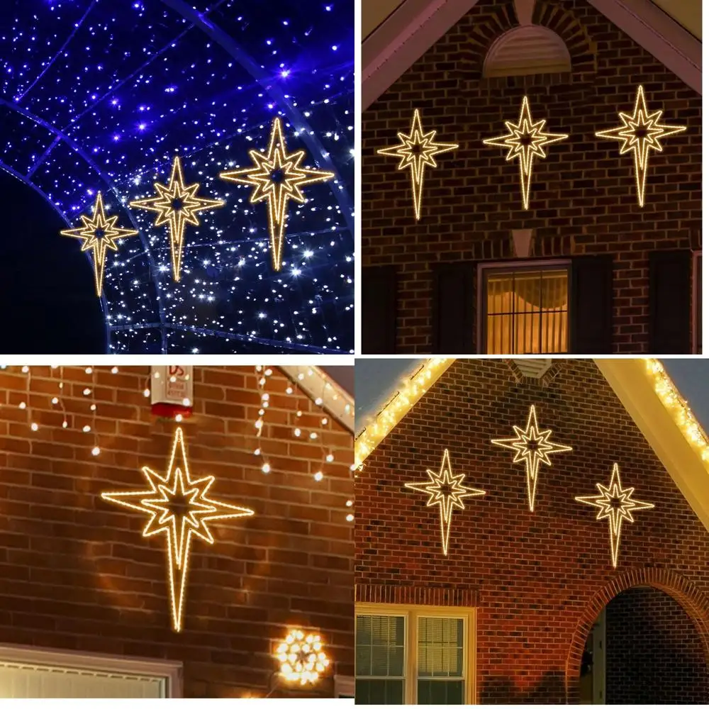 Водонепроницаемый светодиодный рождественский декор Bethlehem Star 43x32 дюйма с 11 режимами освещения и таймером для наружного использования
Водонепроницаемый светодиодный рождественский декор Bethlehem Star 43x32 дюйма с 11 режимами освещения и таймером для наружного использования