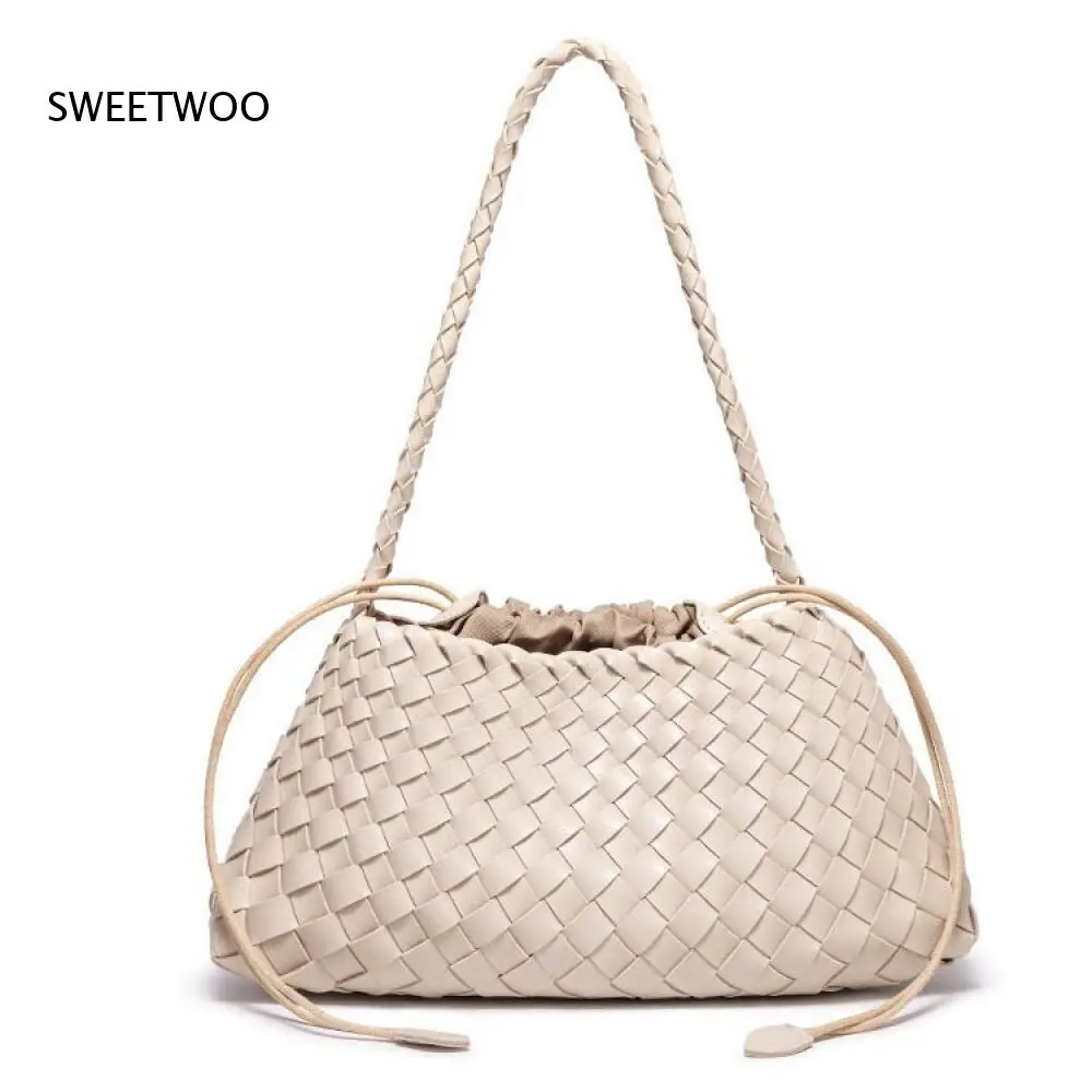 Women's Woven Shoulder Bag Soft Leather Tote Bag with Drawstring Inner Bag 2-In-1 Bucket Bag for Daily Commute Handbag
Women's Woven Shoulder Bag Soft Leather Tote Bag with Drawstring Inner Bag 2-In-1 Bucket Bag for Daily Commute Handbag
