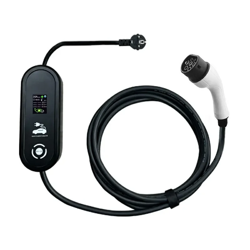 Portable EV Charger Type2 IEC62196-2 16A EVSE Charging Cable Type1 SAE J1772 EU Plug Controller Wallbox for Electric Car
Portable EV Charger Type2 IEC62196-2 16A EVSE Charging Cable Type1 SAE J1772 EU Plug Controller Wallbox for Electric Car