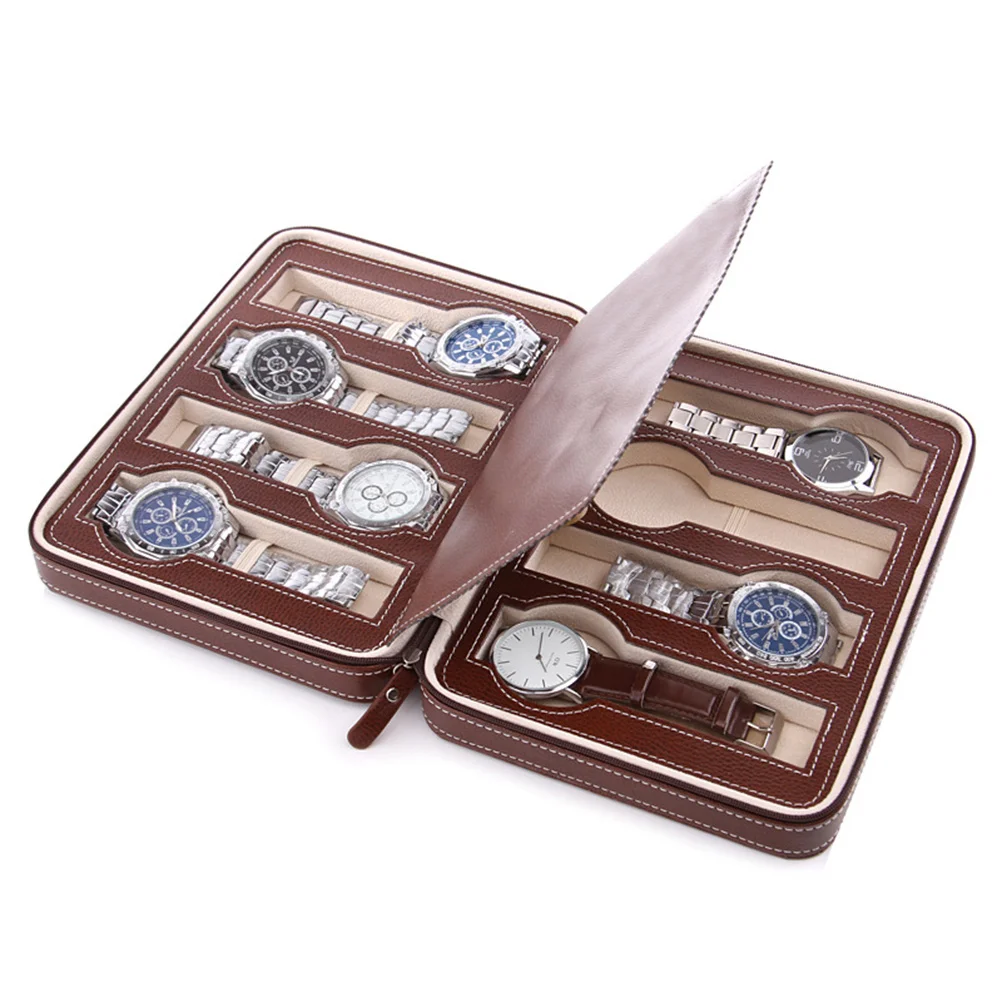 8 Compartments Watch Case Organizer Stylish Travel Storage Bag for Cherished Brown Interior Padding Safe Home Display
8 Compartments Watch Case Organizer Stylish Travel Storage Bag for Cherished Brown Interior Padding Safe Home Display