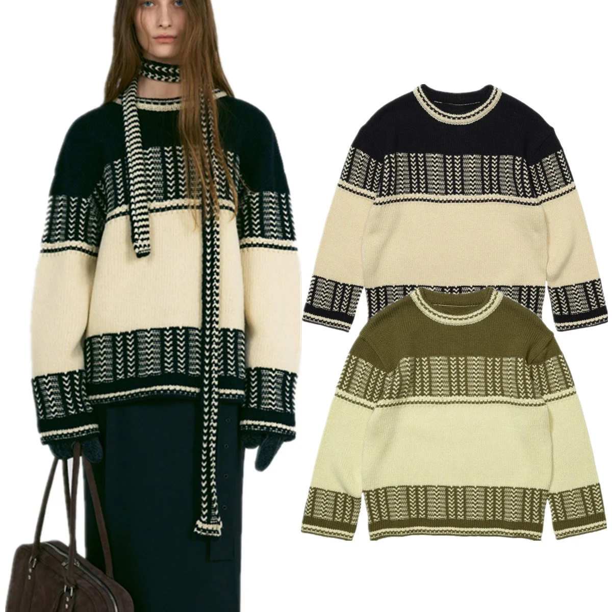 Dave&Di Japanese Style Lazy 47% Wool Vintage Jacquard Blocked Women's Sweater Winter Knitwear Woman Clothing Tops
Dave&Di Japanese Style Lazy 47% Wool Vintage Jacquard Blocked Women's Sweater Winter Knitwear Woman Clothing Tops