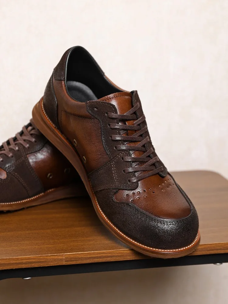 Vintage Genuine Leather Casual Shoes Men Lace-up Trendy Training Shoes Comfortable Outdoor Hiking Sneakers
Vintage Genuine Leather Casual Shoes Men Lace-up Trendy Training Shoes Comfortable Outdoor Hiking Sneakers