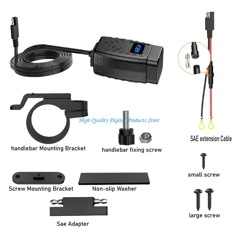 U2JE Shockproof Motorcycle Charging Adapter Meter Supports Fast Charging Technology Plastic Texture for Motorcycle
U2JE Shockproof Motorcycle Charging Adapter Meter Supports Fast Charging Technology Plastic Texture for Motorcycle