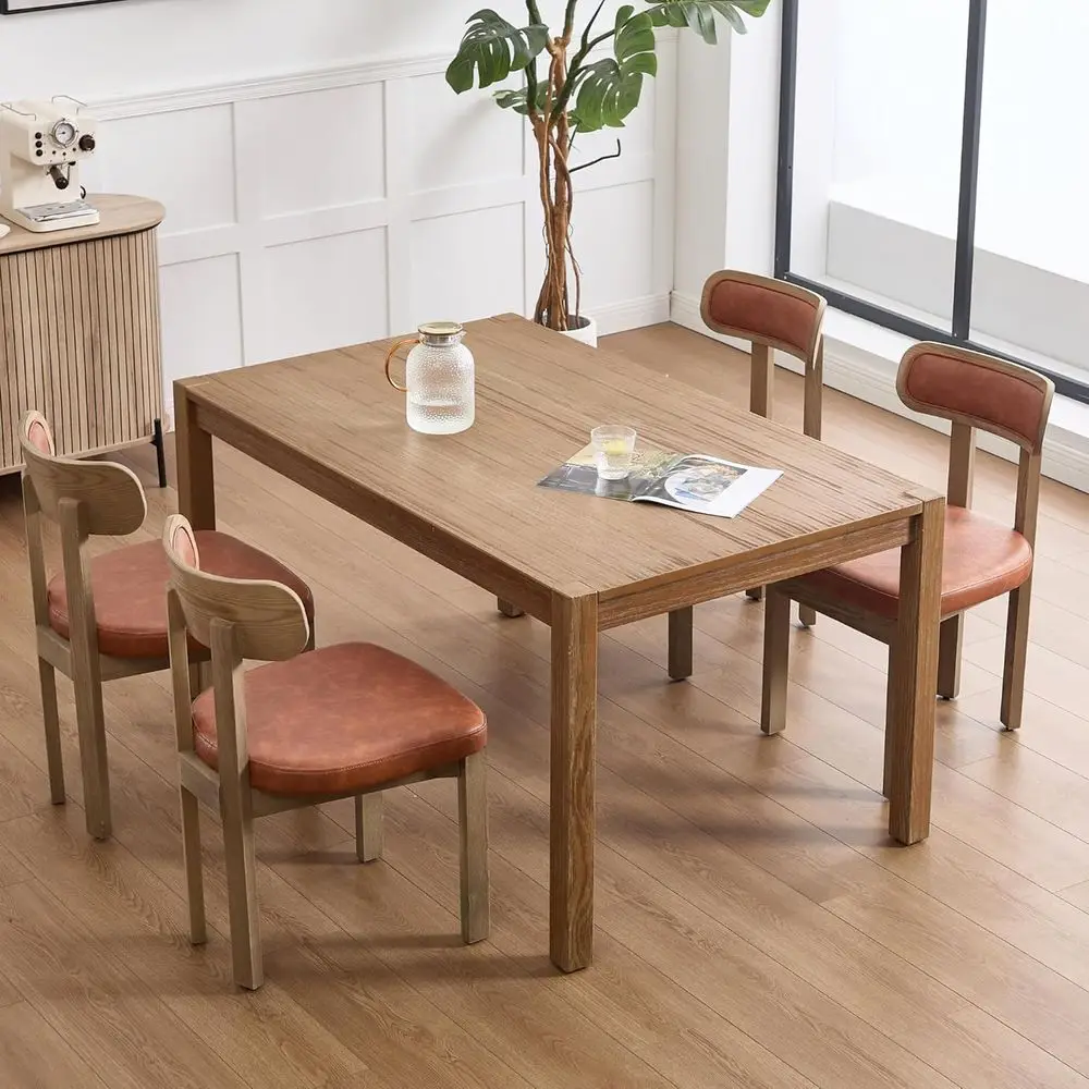 Mid-Century Style Leather Dining Chairs Set of 4 with Curved Backs, Suitable for Home, Office, and Outdoor Settings
Mid-Century Style Leather Dining Chairs Set of 4 with Curved Backs, Suitable for Home, Office, and Outdoor Settings