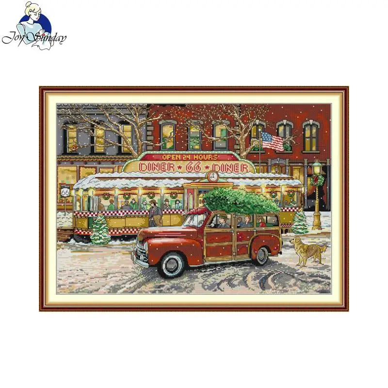 Cross Stitch Kit Joy Sunday Christmas Restaurant HD Pattern Printed Counted Fabric Aida 16/14/11CT DIY Embroidery Kit with Gifts
Cross Stitch Kit Joy Sunday Christmas Restaurant HD Pattern Printed Counted Fabric Aida 16/14/11CT DIY Embroidery Kit with Gifts