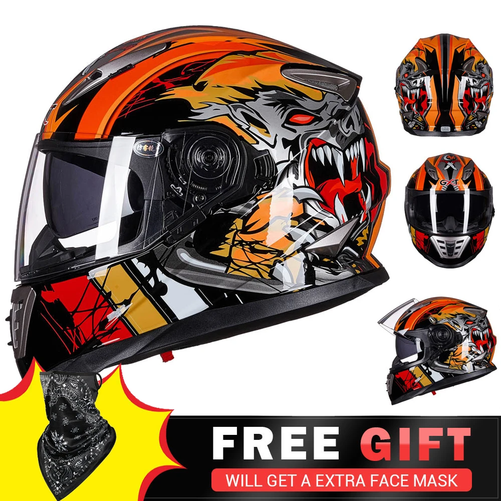 GXT DOT Motorcycle Accessories Doublel Lens Motorcycle Helmet Full Face Motorbiker Racing Riding Helmet Capacete Da Motocicleta
GXT DOT Motorcycle Accessories Doublel Lens Motorcycle Helmet Full Face Motorbiker Racing Riding Helmet Capacete Da Motocicleta