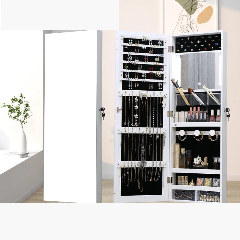 Jewelry cabinet mirror wall-mounted full-length mirror with LED light bar with touch switch Jewelry storage storage multi-functi
Jewelry cabinet mirror wall-mounted full-length mirror with LED light bar with touch switch Jewelry storage storage multi-functi