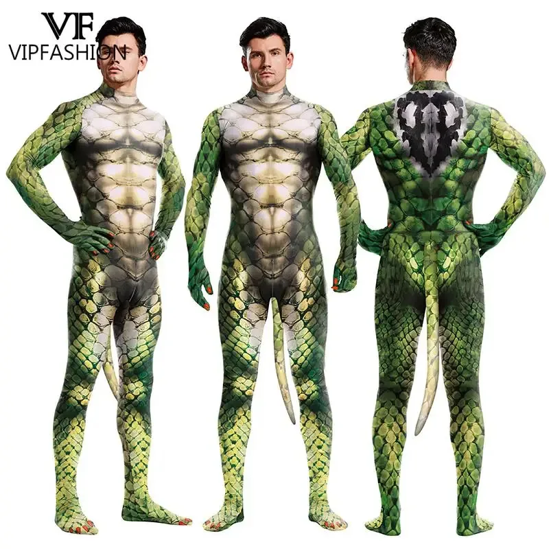lHalloween Cosplayl Men Snake Cosplay Costume with Dog Tail Animal Printed Zentai Bodysuits Male Sexy Jumpsuit Halloween Party O
lHalloween Cosplayl Men Snake Cosplay Costume with Dog Tail Animal Printed Zentai Bodysuits Male Sexy Jumpsuit Halloween Party O