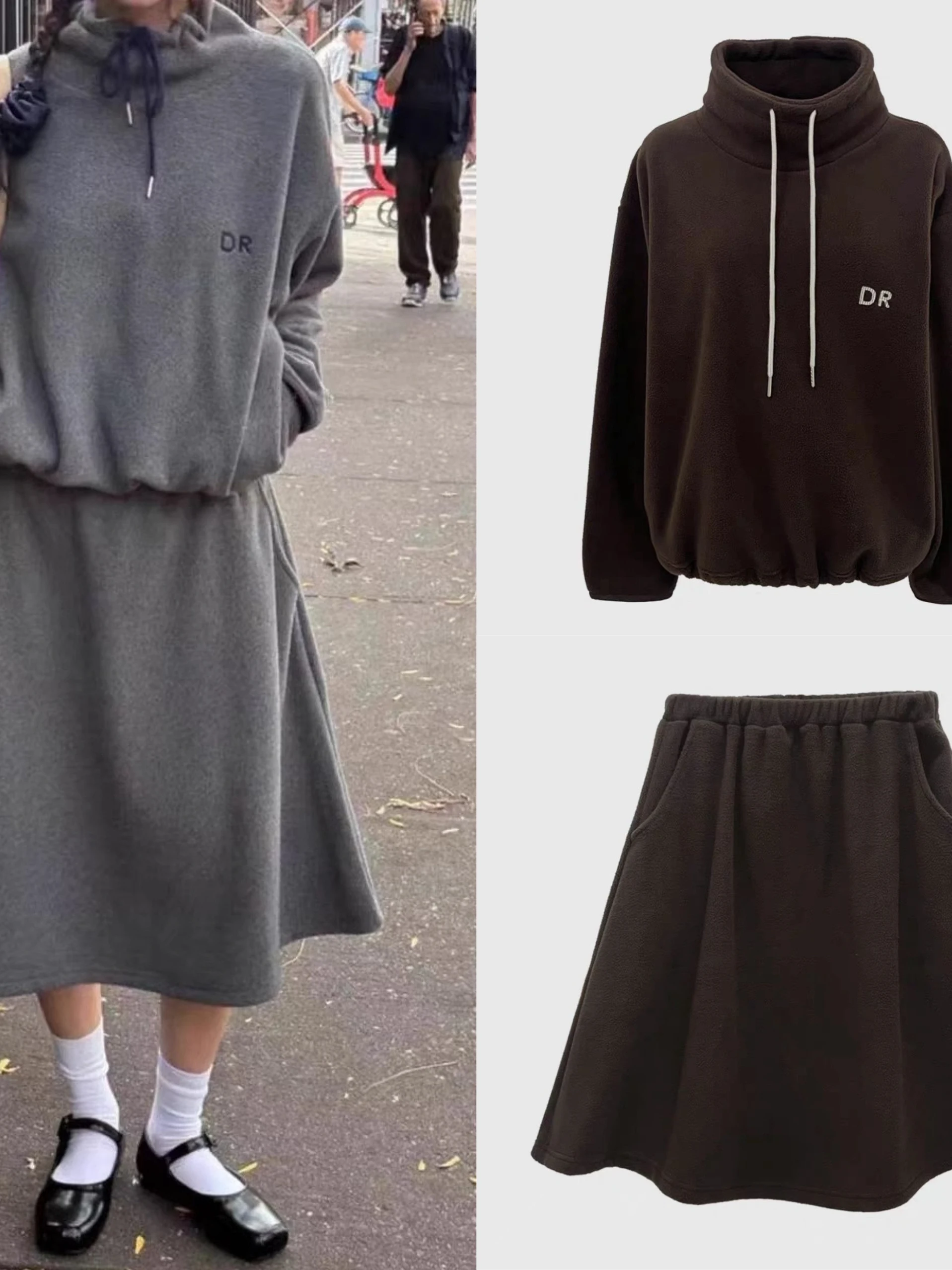 Pure Color Simple Fce Dstring f High Collar Sweatirt Skirt Set ort Skirt Autumn Winter Spring Universal Faion
Pure Color Simple Fce Dstring f High Collar Sweatirt Skirt Set ort Skirt Autumn Winter Spring Universal Faion