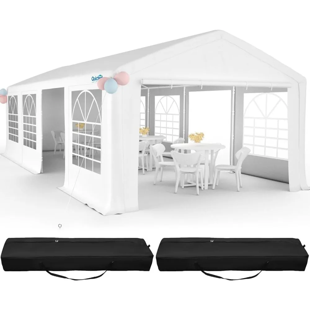13x26ft Party Tent Heavy Duty Outdoor Gazebo White Party Wedding Tent Canopy Shelter Carport with 4 Carry Bags
13x26ft Party Tent Heavy Duty Outdoor Gazebo White Party Wedding Tent Canopy Shelter Carport with 4 Carry Bags