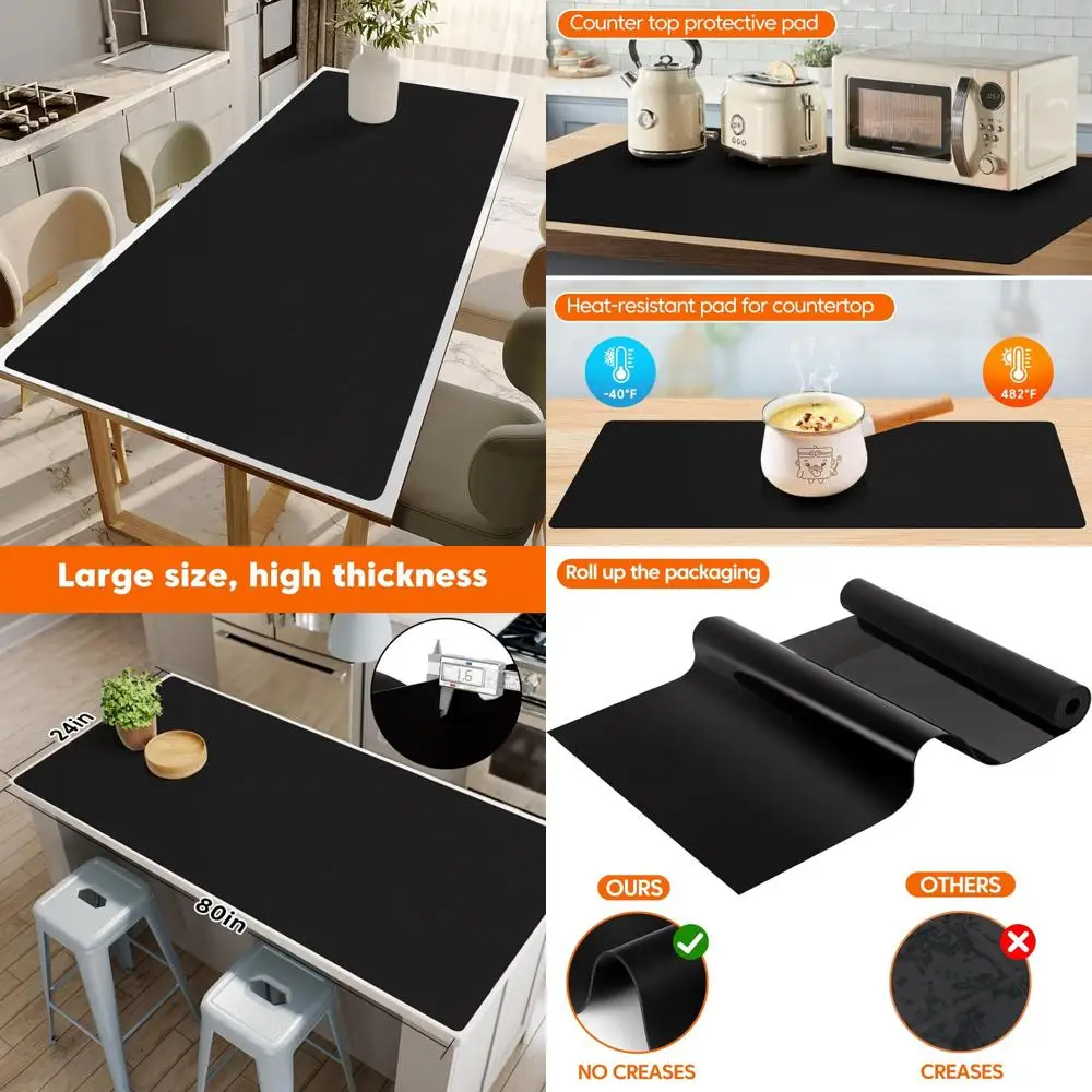Силиконовые коврики для кухонной стойки, большие - защитные приспособления для обеденного стола, крышка поверхности верстака, приятная для кожи, прочная защита для столешницы
Силиконовые коврики для кухонной стойки, большие - защитные приспособления для обеденного стола, крышка поверхности верстака, приятная для кожи, прочная защита для столешницы