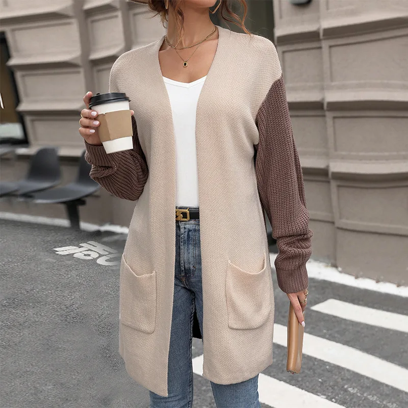 2025 Autumn and Winter New Women's Fashion Long Sleeve Color Matching Long Sweater Elegant Temperament Joker Cardigan Coat Lady
2025 Autumn and Winter New Women's Fashion Long Sleeve Color Matching Long Sweater Elegant Temperament Joker Cardigan Coat Lady