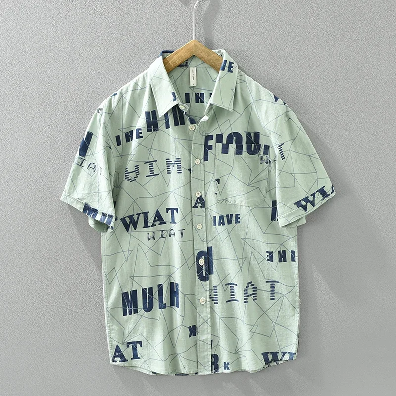 2024 Summer New Fashion Letter Print Short Sleeve Shirts for Men Plus Size Casual Loose Cotton Shirts
2024 Summer New Fashion Letter Print Short Sleeve Shirts for Men Plus Size Casual Loose Cotton Shirts