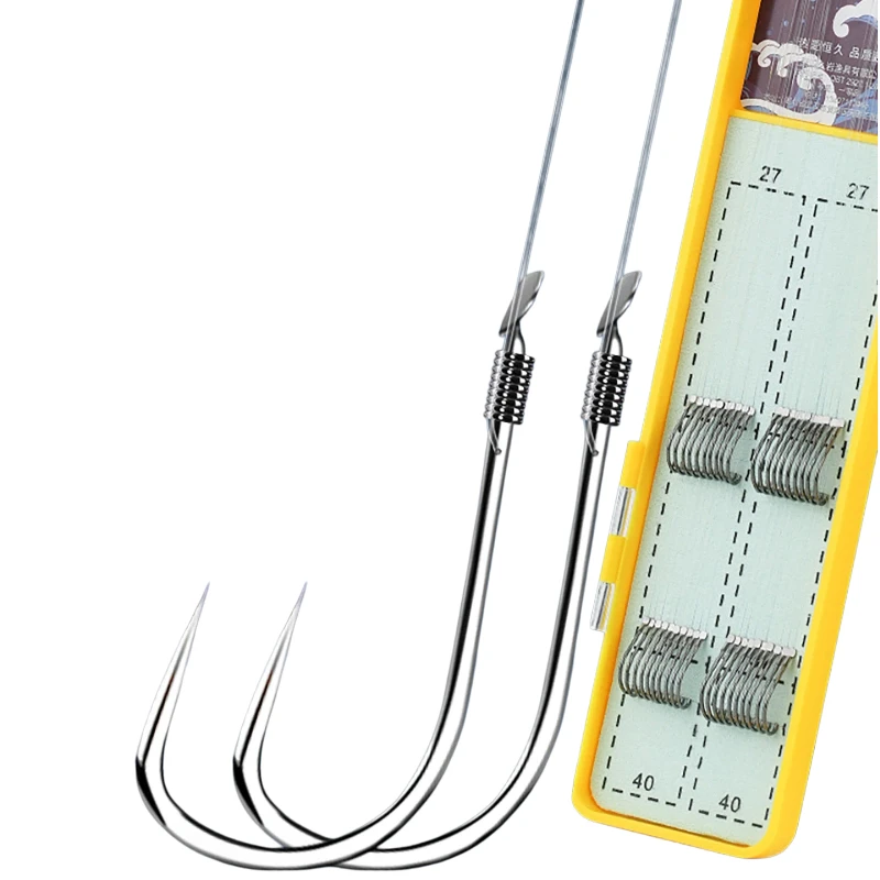 Ready Tied New Kanto Fishing Hooks Set High Carbon Steel Barbless Double Hooks Black Pure Pit Carp Floating Silver Carp Tackle
Ready Tied New Kanto Fishing Hooks Set High Carbon Steel Barbless Double Hooks Black Pure Pit Carp Floating Silver Carp Tackle