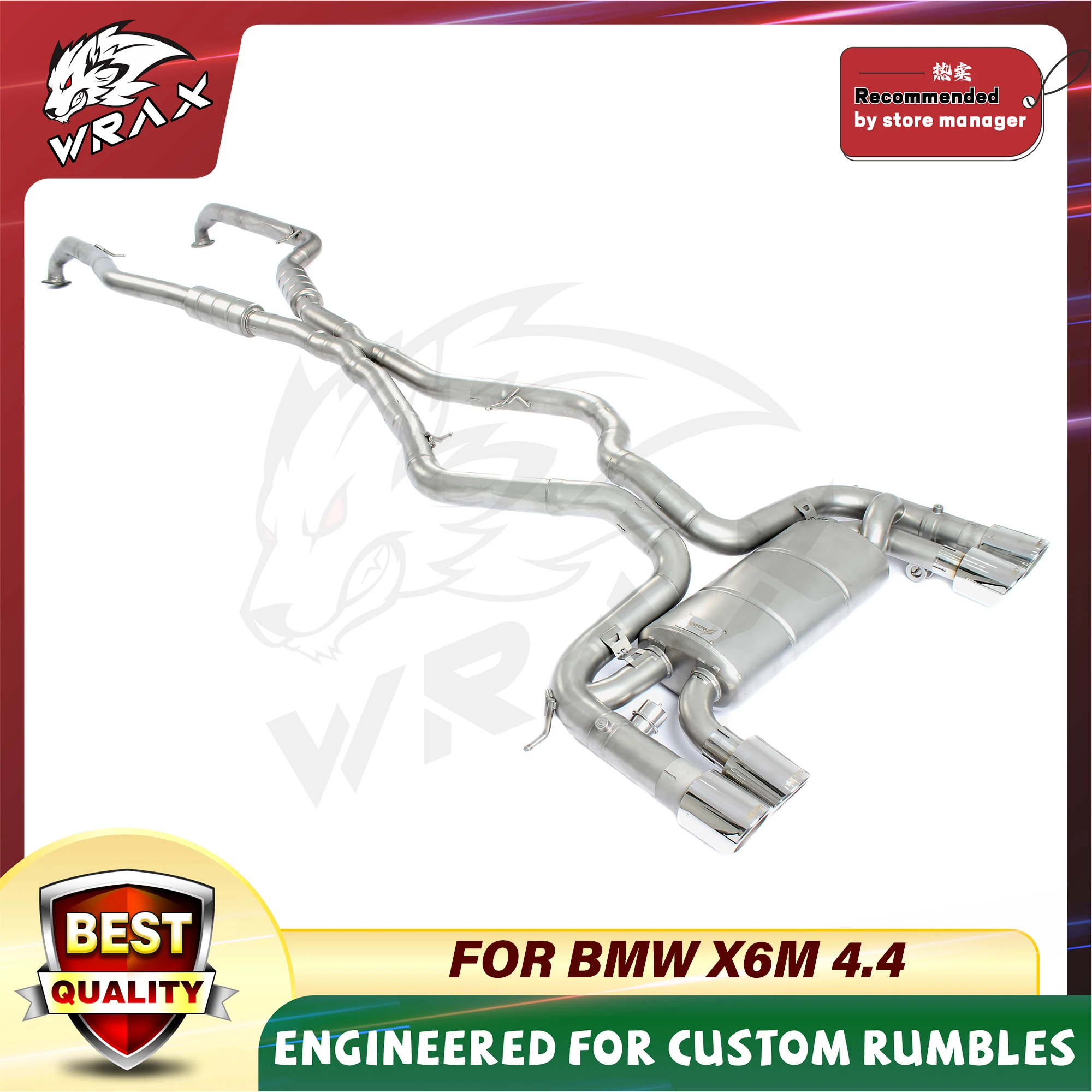 304 Stainless Steel Catback Exhaust System Performance Muffler Pipes For BMW X6M 4.4 With valve
304 Stainless Steel Catback Exhaust System Performance Muffler Pipes For BMW X6M 4.4 With valve