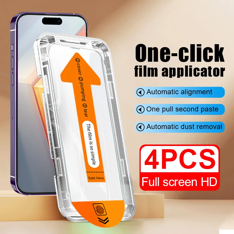 4Pcs Tempered Glass Protective Film For iPhone 15 14 Plus 13 12 Pro Max 11 XR XS Max Dust Free Cabin Phone Screen Protector HD
4Pcs Tempered Glass Protective Film For iPhone 15 14 Plus 13 12 Pro Max 11 XR XS Max Dust Free Cabin Phone Screen Protector HD