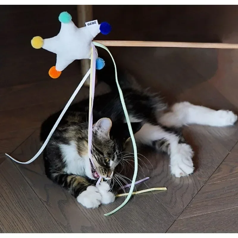 Star Teaser Cats Stick Cloud Teaser Pole Cat Toy Handmade PP Cotton Pet Supplies Interactive Toys Canvas Mylar Brazing
Star Teaser Cats Stick Cloud Teaser Pole Cat Toy Handmade PP Cotton Pet Supplies Interactive Toys Canvas Mylar Brazing