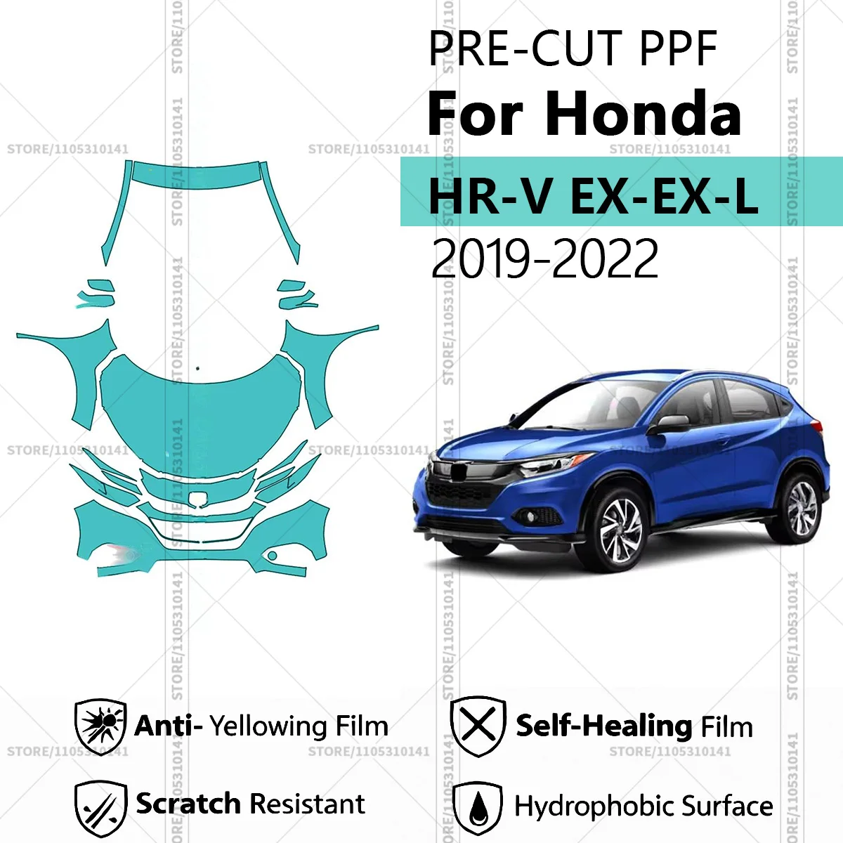 Предварительно нарезанная защитная пленка PPF, прозрачная автомобильная пленка, профессиональный комплект для передней части автомобиля Honda HR-V EX-EX-L 2019-2022
Предварительно нарезанная защитная пленка PPF, прозрачная автомобильная пленка, профессиональный комплект для передней части автомобиля Honda HR-V EX-EX-L 2019-2022