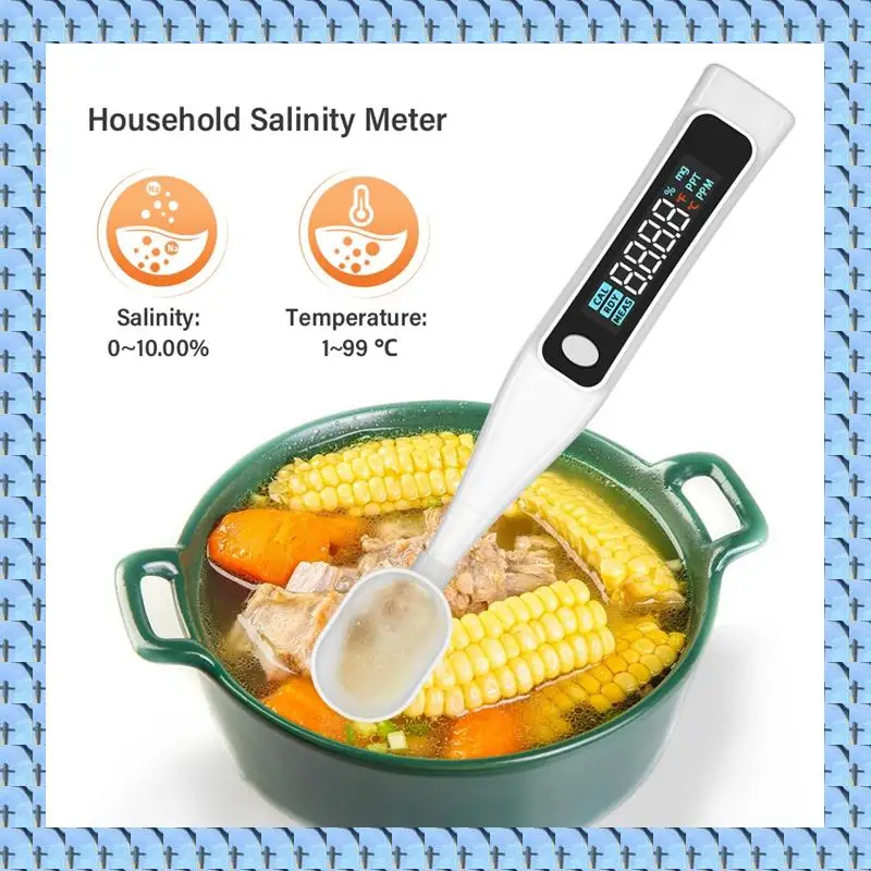 NOCM Portable Food Salinometer Home Led Salinity Meter Digital Foods Salt Meter Thermometer Analyzer For Kitchen
NOCM Portable Food Salinometer Home Led Salinity Meter Digital Foods Salt Meter Thermometer Analyzer For Kitchen