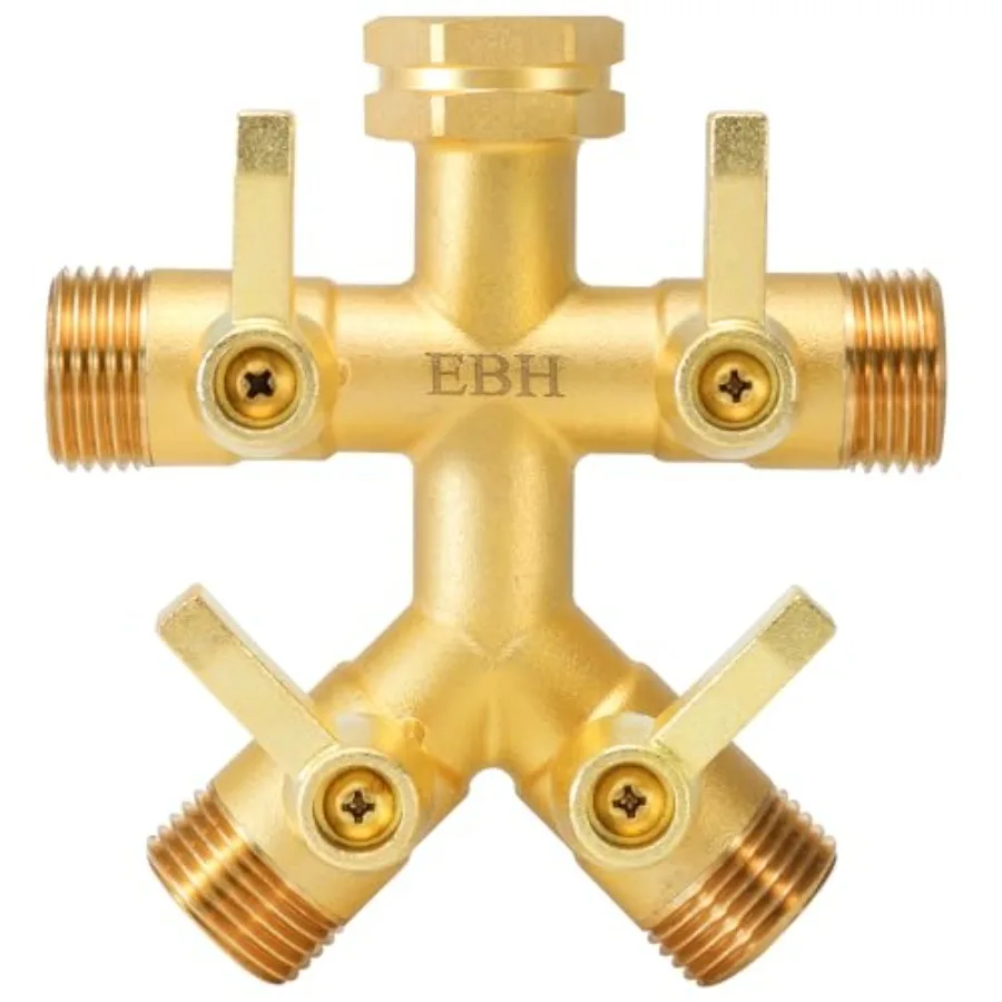 Brass Garden Hose Splitter Full Outdoor Faucet Heavy Duty Hose Splitter 4 Way 3/4-Inch Multi-Angle Spout with 4 Individual On/O
Brass Garden Hose Splitter Full Outdoor Faucet Heavy Duty Hose Splitter 4 Way 3/4-Inch Multi-Angle Spout with 4 Individual On/O