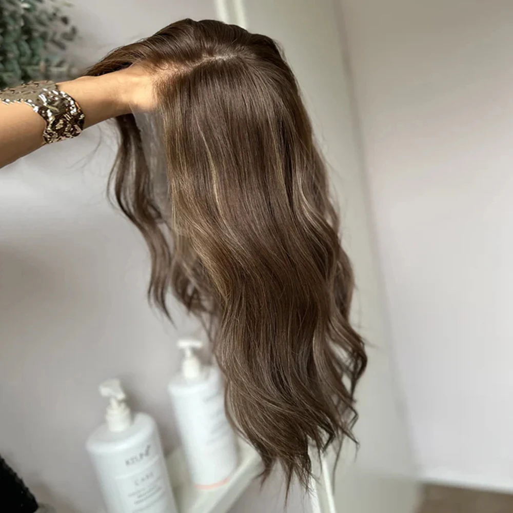 Warm Brown Balayage 13x4 Synthetic Lace Front Wig Pre-plucked Mixed with Human Hair Ombre Brown Blonde Transparent Lace Front Wi
Warm Brown Balayage 13x4 Synthetic Lace Front Wig Pre-plucked Mixed with Human Hair Ombre Brown Blonde Transparent Lace Front Wi