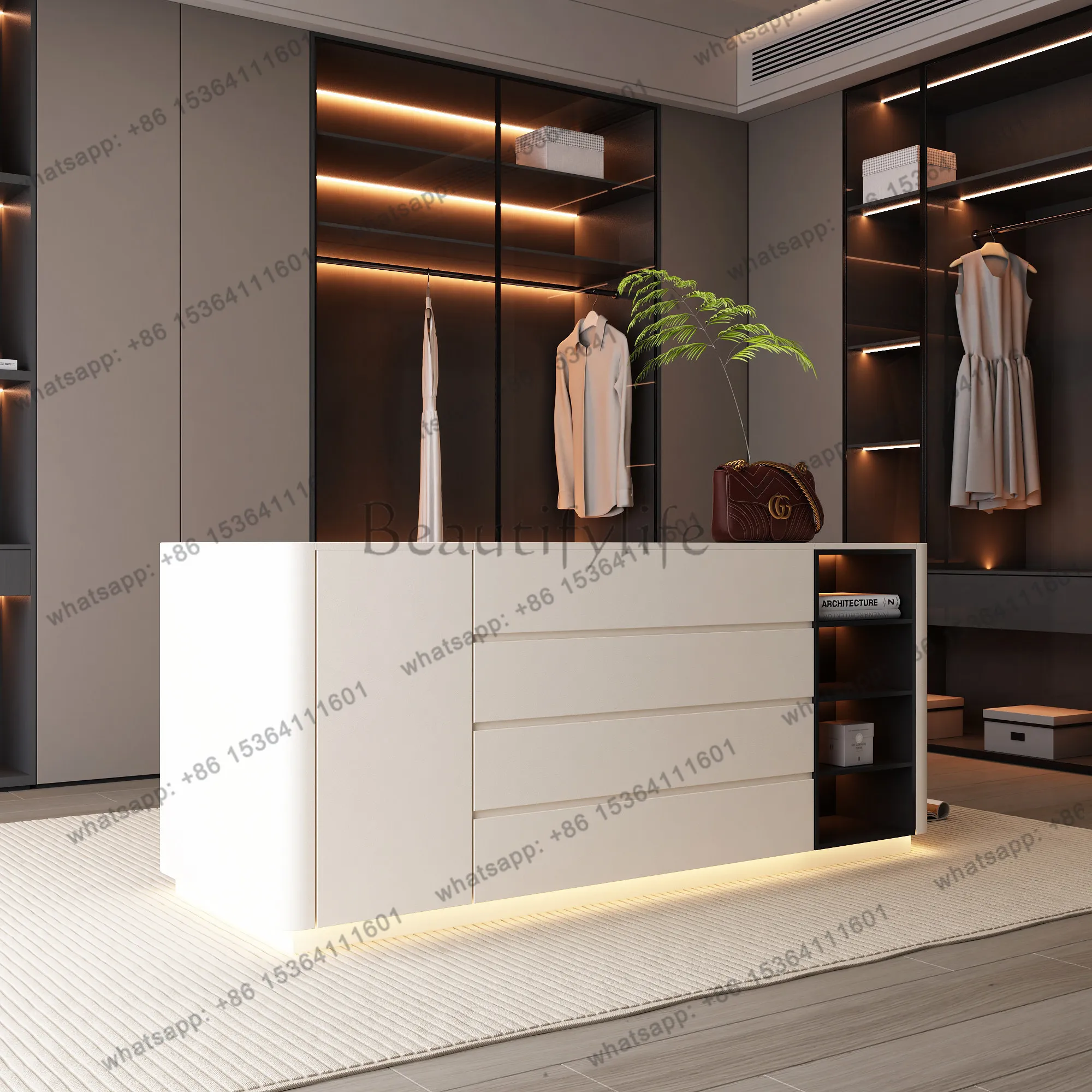 Cloakroom middle island cabinet drawer type storage solid wood multilayer board paint home
Cloakroom middle island cabinet drawer type storage solid wood multilayer board paint home