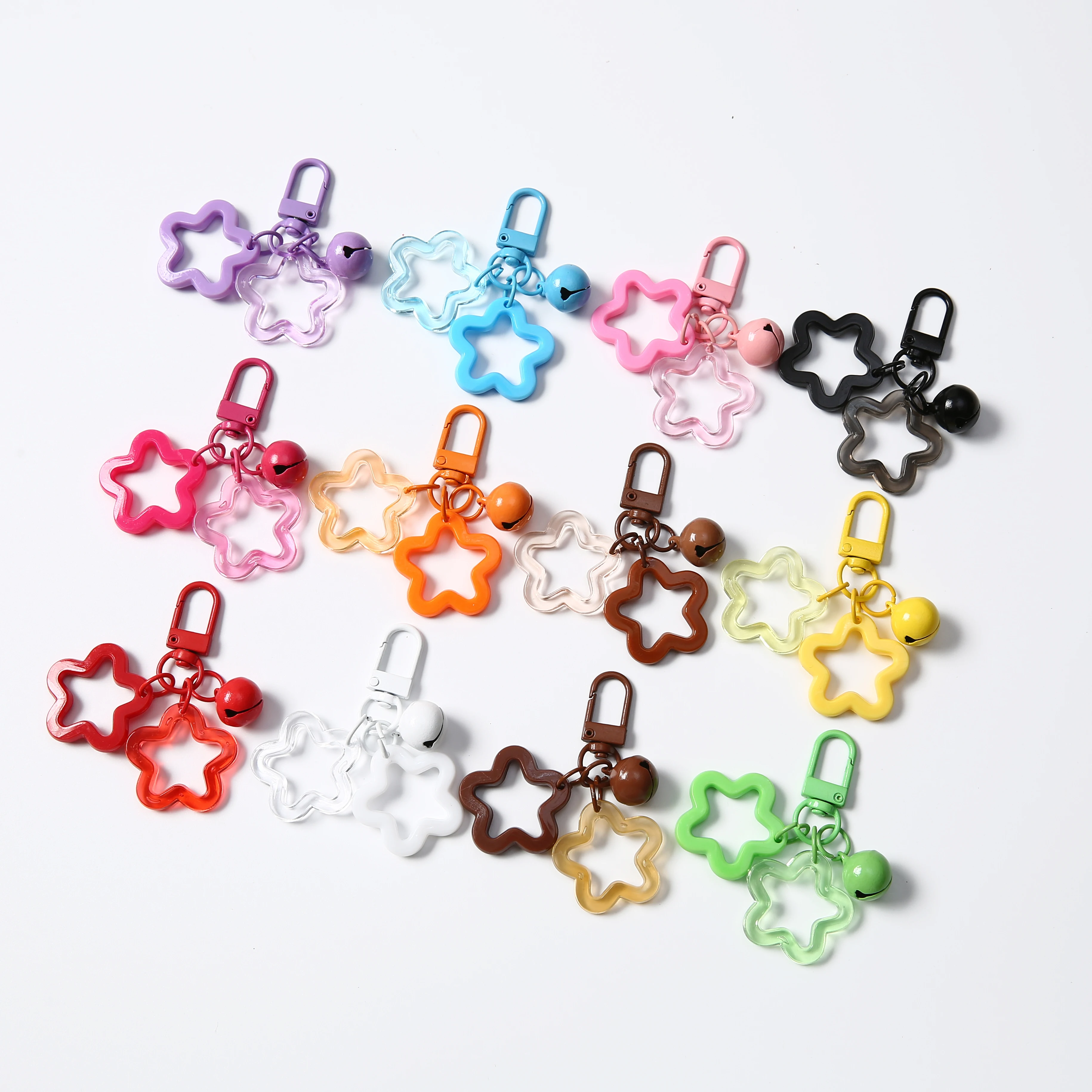 1/5/10/20/50PCS Transparent & Solid Color Star Keychain with Bell Resin Keyring Charm for Bag Purse Car Key Decoration Accessory
1/5/10/20/50PCS Transparent & Solid Color Star Keychain with Bell Resin Keyring Charm for Bag Purse Car Key Decoration Accessory