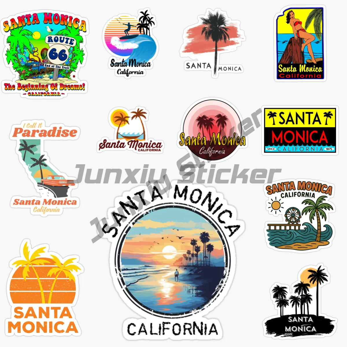Santa Monica, California, USA, Los Angeles, Coastal City Resort Stickers Vinyl PVC Self-adhesive Decoration Waterproof Decals
Santa Monica, California, USA, Los Angeles, Coastal City Resort Stickers Vinyl PVC Self-adhesive Decoration Waterproof Decals
