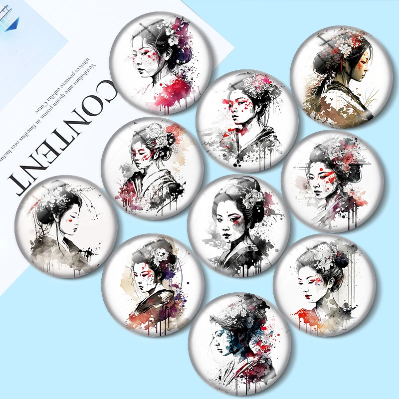 Watercolor Japanese Geisha 10pcs12mm/14mm/16mm/18mm/25mm Cabochon Demo Flat Back Making findings
Watercolor Japanese Geisha 10pcs12mm/14mm/16mm/18mm/25mm Cabochon Demo Flat Back Making findings