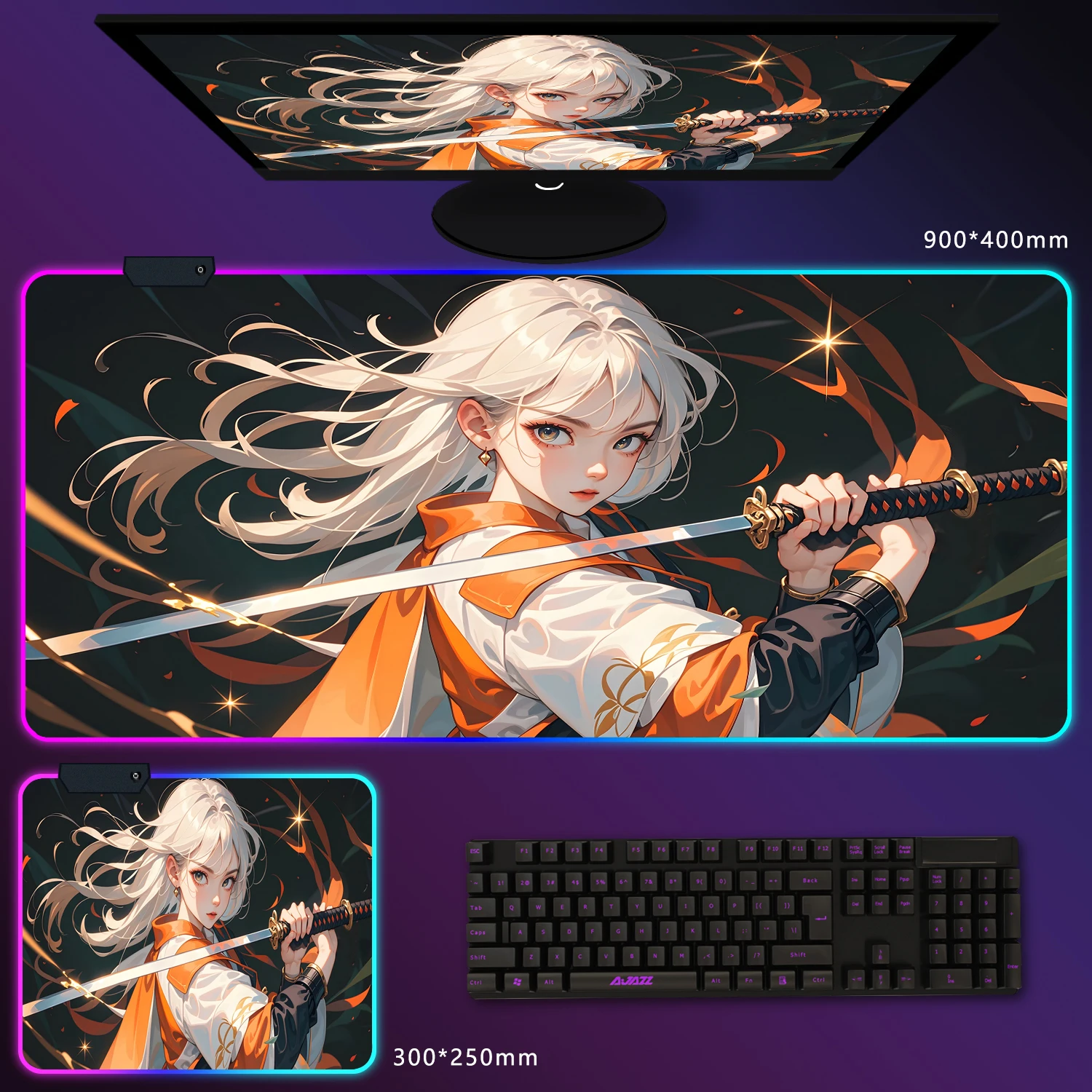 Anime Girl Series RGB luminous gaming mouse pad Natural rubber non-slip base Ultra HD printing durable computer accessories
Anime Girl Series RGB luminous gaming mouse pad Natural rubber non-slip base Ultra HD printing durable computer accessories