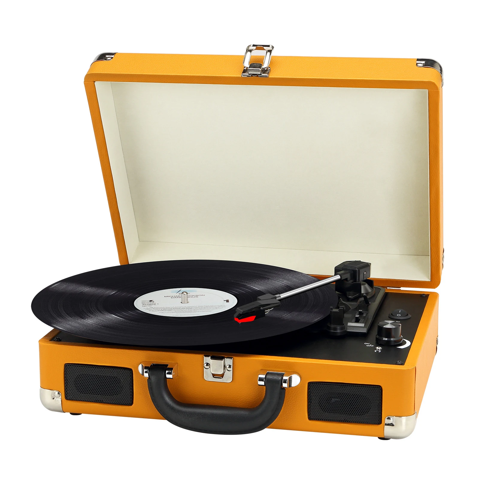 BT Wireless Portable 3 Speed Suitcase Vinyl Record Player with Built in Speakers for Home Retro Audio
BT Wireless Portable 3 Speed Suitcase Vinyl Record Player with Built in Speakers for Home Retro Audio