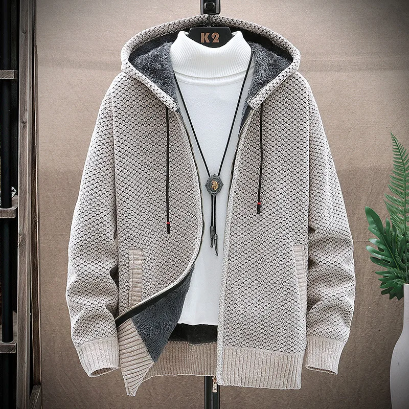 Men Hooded Fleece Lined Cardigan Oversized Zip Up Casual Cardigan Warm Thick Knitwear Cardigan Big Size Zipper Sweater
Men Hooded Fleece Lined Cardigan Oversized Zip Up Casual Cardigan Warm Thick Knitwear Cardigan Big Size Zipper Sweater