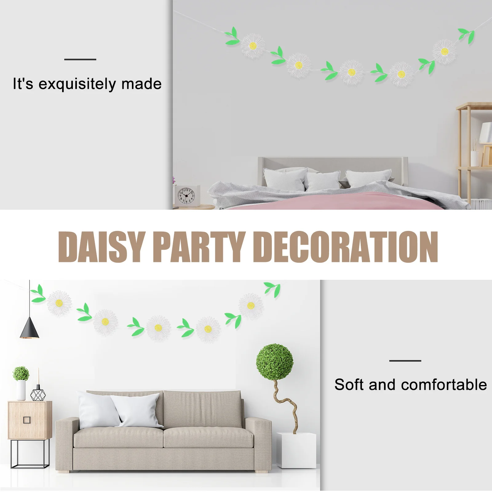 3Pcs Daisy Flower Banner Hanging Party Decor Spring Decoration for Window Wall Door Garden Birthday Event Daisies Garland
3Pcs Daisy Flower Banner Hanging Party Decor Spring Decoration for Window Wall Door Garden Birthday Event Daisies Garland