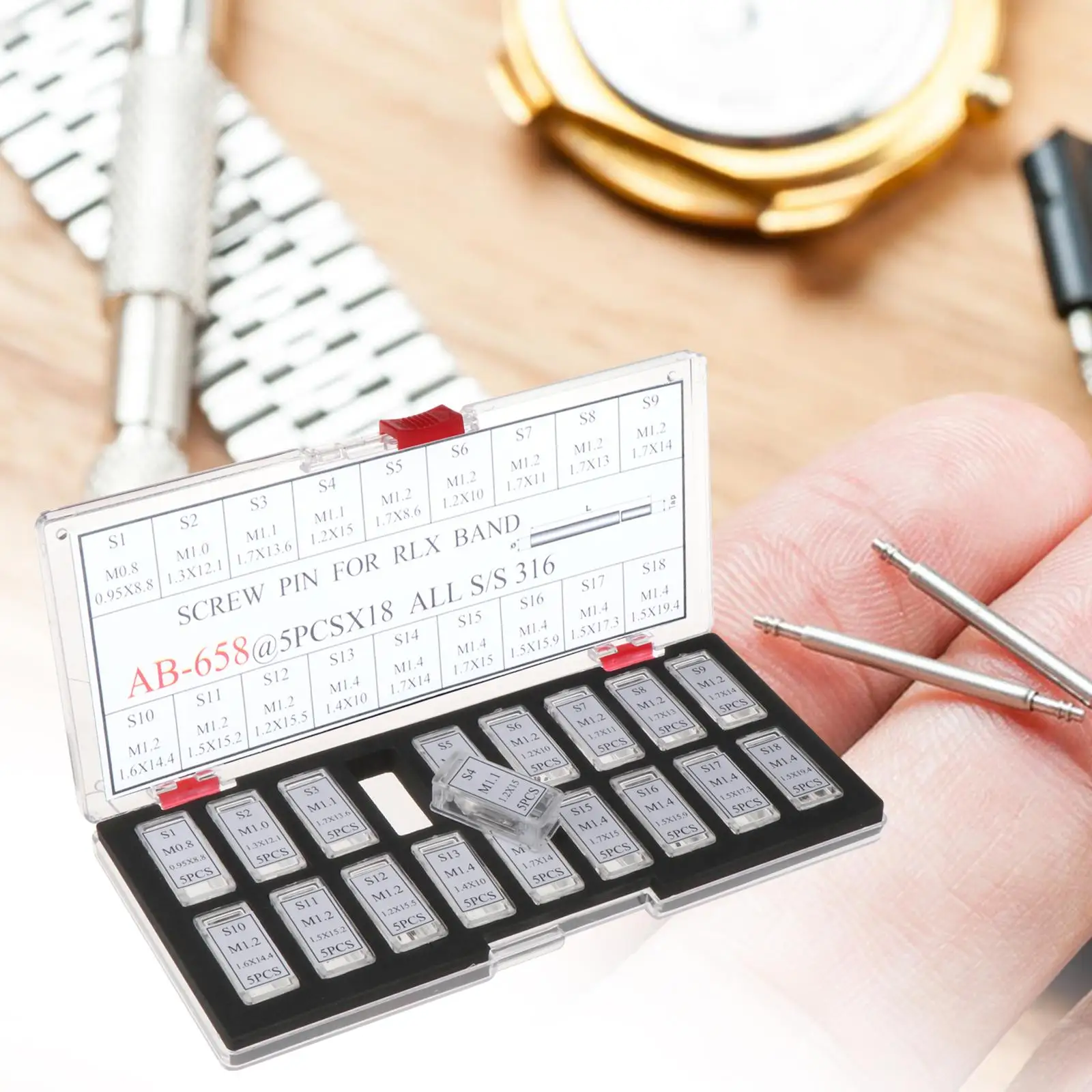 Screw Pins Links Premium with Storage Case Stainless Steel Strap Screw Set
Screw Pins Links Premium with Storage Case Stainless Steel Strap Screw Set