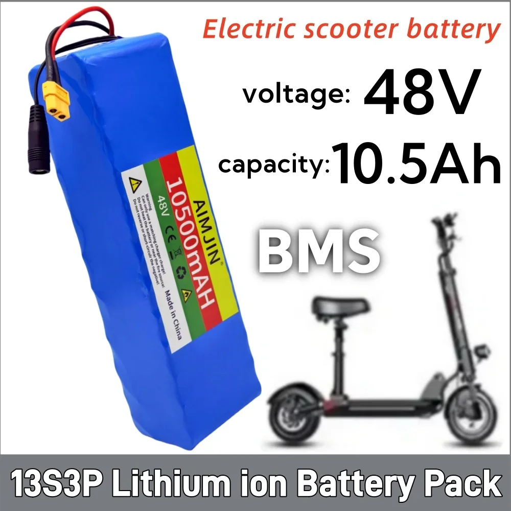 48V 10500mAh 13S3P 18650 Lithium-ion battery pack 1000W For Motorized Scooter with BMS+54.6V 2A Charger
48V 10500mAh 13S3P 18650 Lithium-ion battery pack 1000W For Motorized Scooter with BMS+54.6V 2A Charger