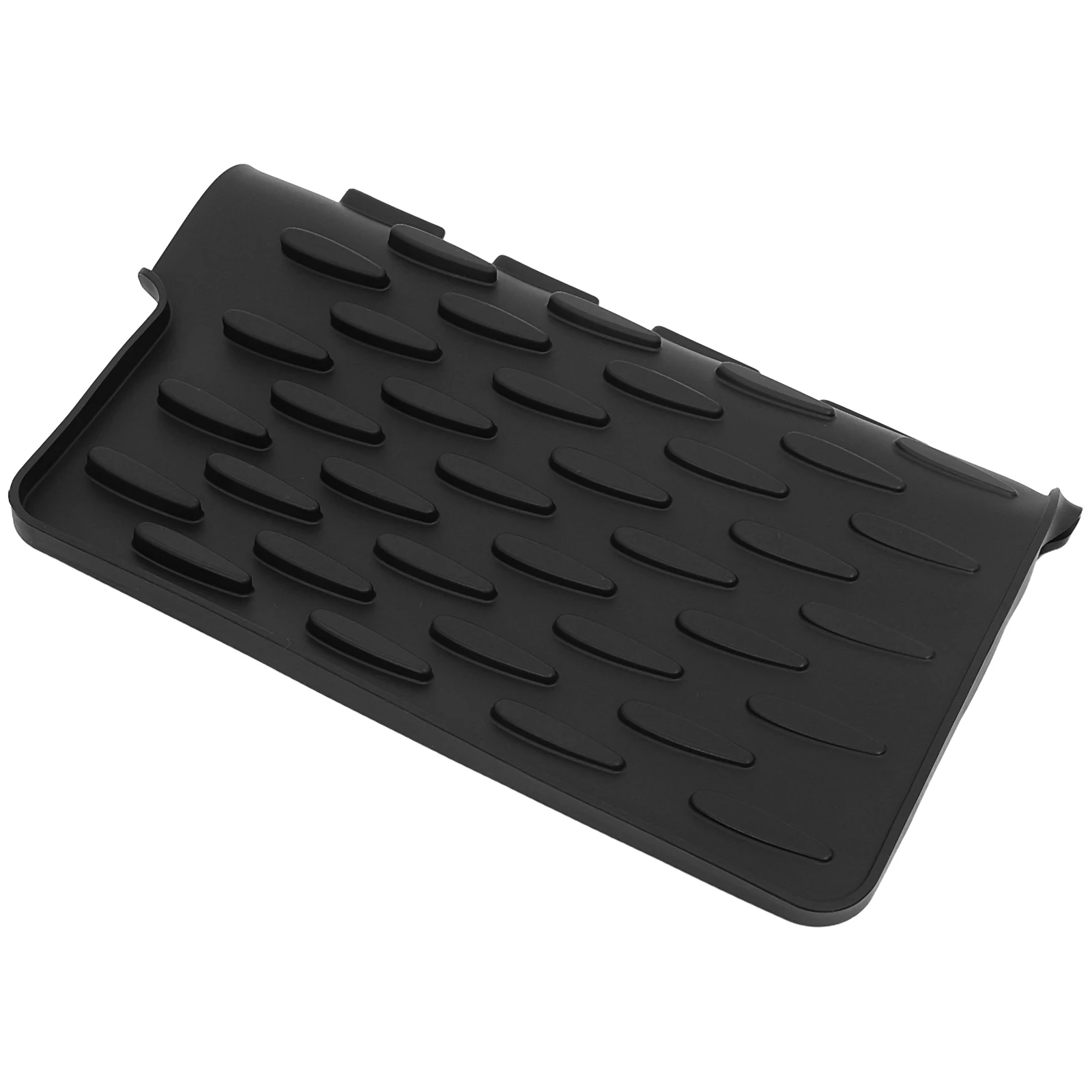Dish Draining Pad 40x33cm Black Silicone Sloped Drying Mat Grooved Non-Slip Countertop Mat for Kitchen Sink Heat
Dish Draining Pad 40x33cm Black Silicone Sloped Drying Mat Grooved Non-Slip Countertop Mat for Kitchen Sink Heat