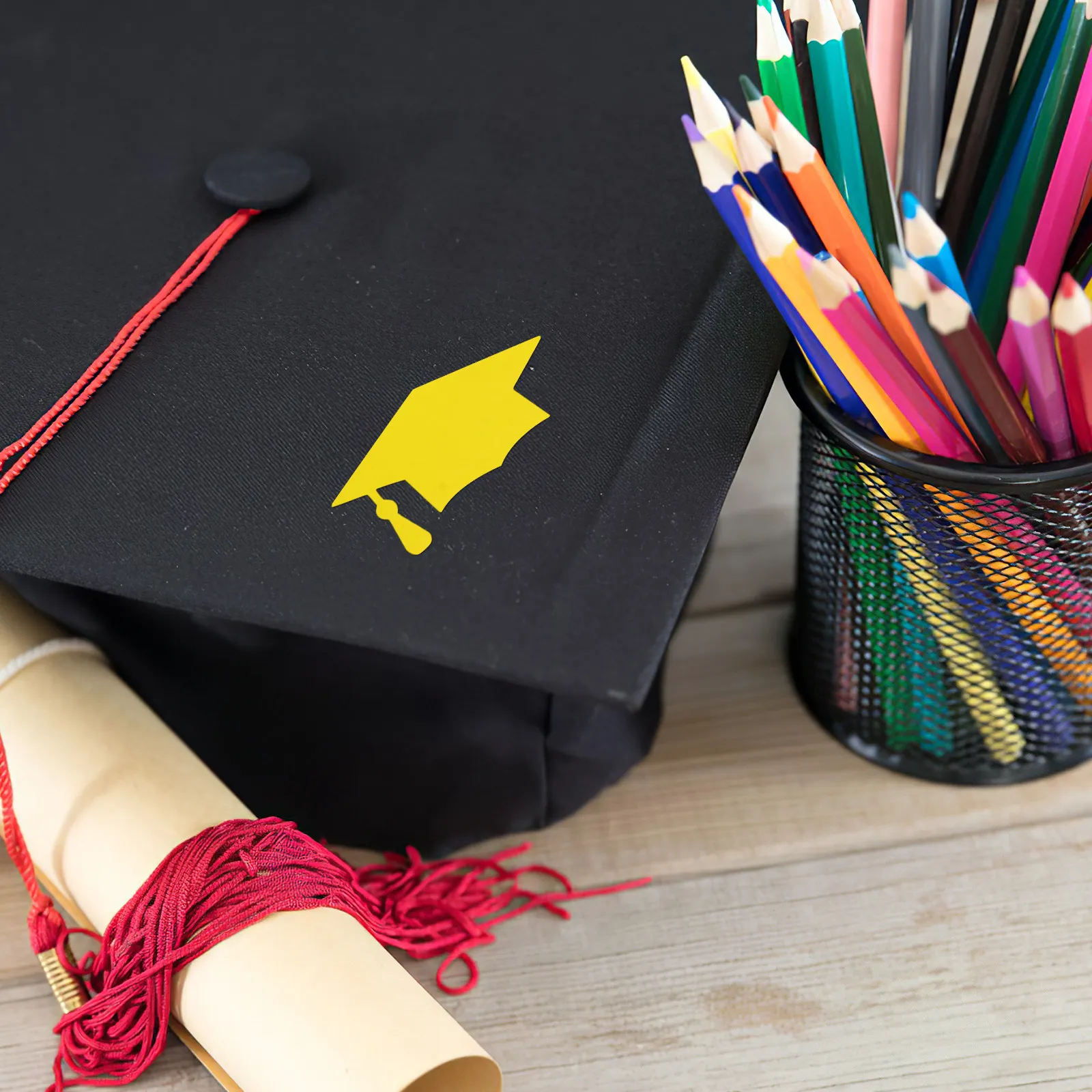 10 Sheets Graduation Cap Label Stickers Classic Academic Theme Self Stick for Envelopes Announcements Favors Wine Glasses Snack
10 Sheets Graduation Cap Label Stickers Classic Academic Theme Self Stick for Envelopes Announcements Favors Wine Glasses Snack