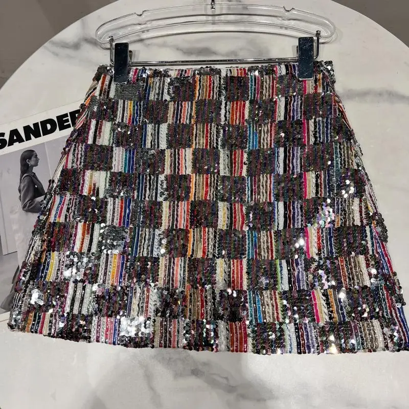 Small Fragrance Wind Sequin Spliced Colorful Thread Tweed Skirt Women 2023 Spring Elegant Bag Hip Mini Skirt q84
Small Fragrance Wind Sequin Spliced Colorful Thread Tweed Skirt Women 2023 Spring Elegant Bag Hip Mini Skirt q84
