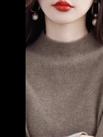 Spring 2026 Women's Cashmere Sweater Loose Fit Knitted Wool Base Shirt Half High Collar Pure Color Versatile Warmth Thermal
Spring 2026 Women's Cashmere Sweater Loose Fit Knitted Wool Base Shirt Half High Collar Pure Color Versatile Warmth Thermal