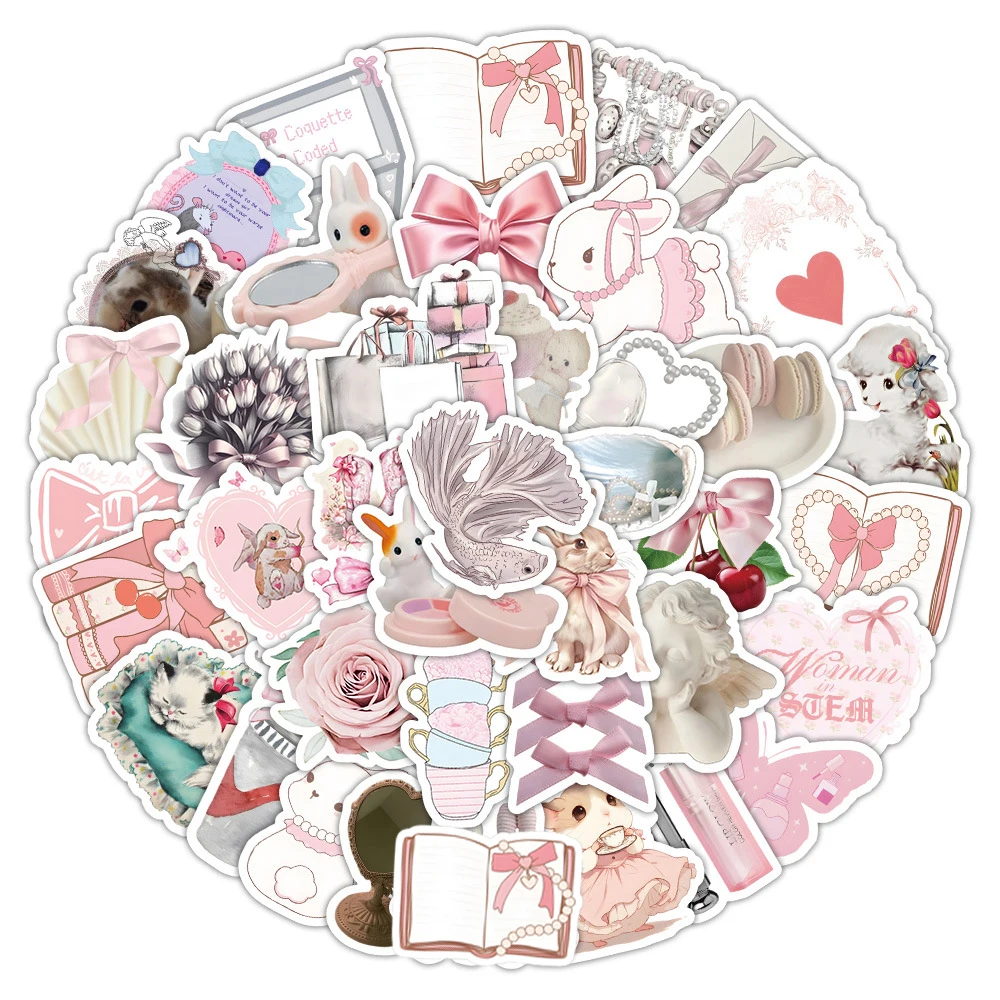 10/30/60pcs INS Cute Pink Coquette Cartoon Stickers Aesthetic Decals for Kid DIY Scrapbook Guitar Laptop Decoration Sticker Toys
10/30/60pcs INS Cute Pink Coquette Cartoon Stickers Aesthetic Decals for Kid DIY Scrapbook Guitar Laptop Decoration Sticker Toys