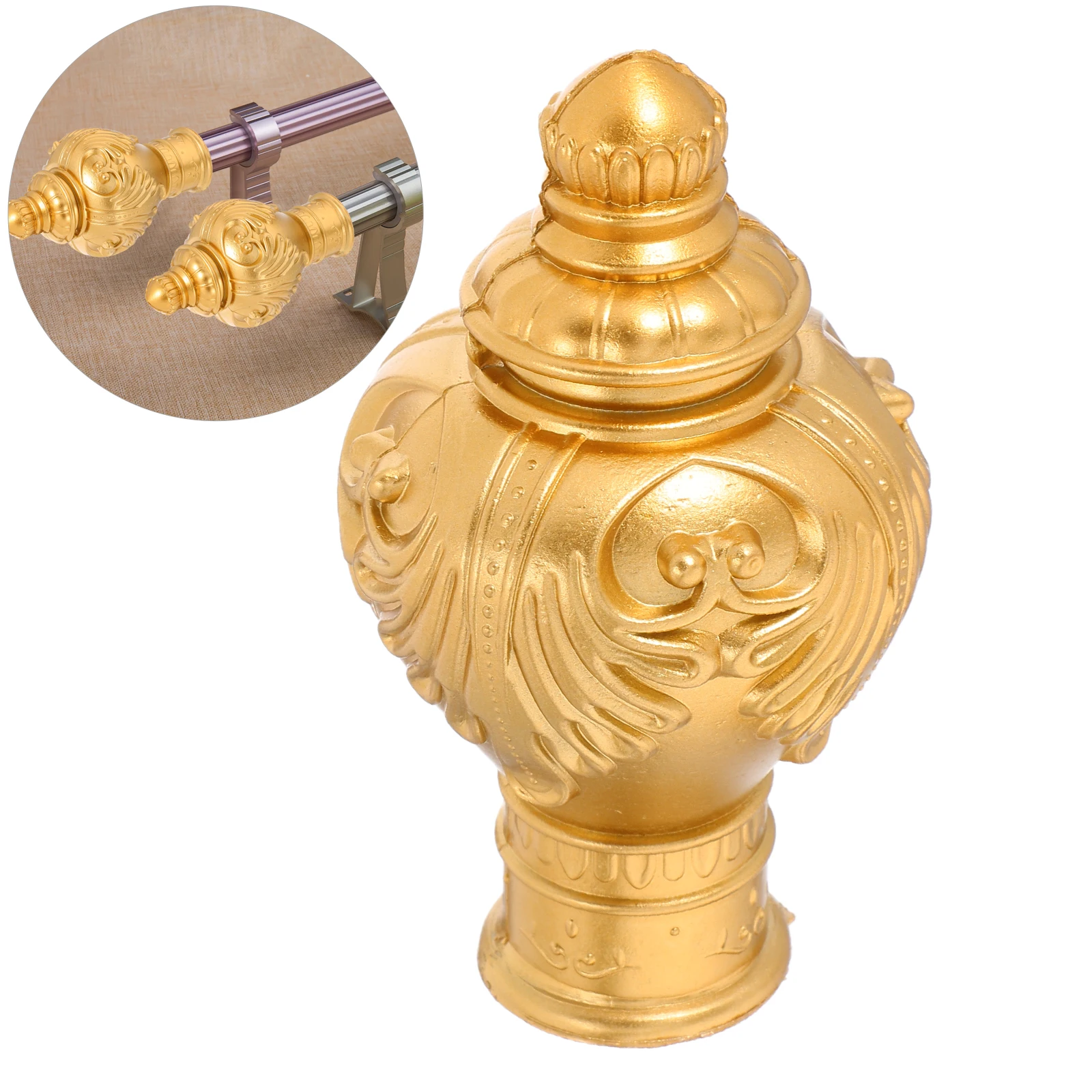 10pcs Curtain Rod Decorative Head Gold Plastic Ends 26 28mm Diameter Closet Pole Finials Caps Easy Installation Elegant Design
10pcs Curtain Rod Decorative Head Gold Plastic Ends 26 28mm Diameter Closet Pole Finials Caps Easy Installation Elegant Design