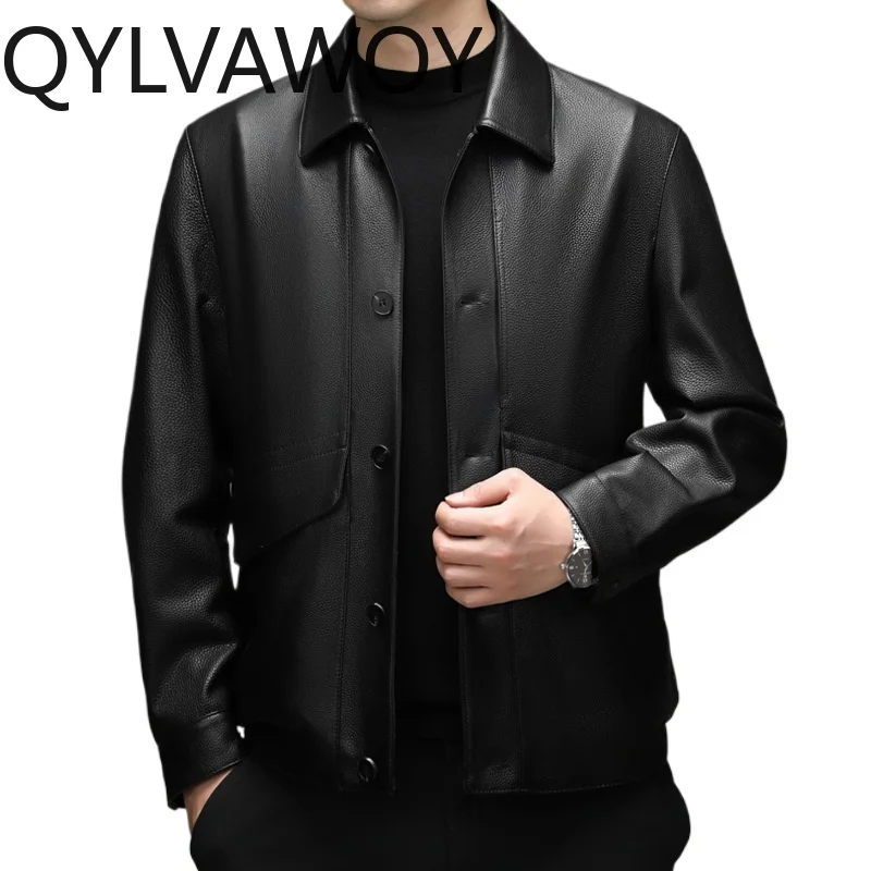 QYLVAWOY High-end Real Cowhide Leather Jacket Man Thicken Jacket Lapel Luxury Man Jackets for Man Warm Leather Coat Chaqueta New
QYLVAWOY High-end Real Cowhide Leather Jacket Man Thicken Jacket Lapel Luxury Man Jackets for Man Warm Leather Coat Chaqueta New