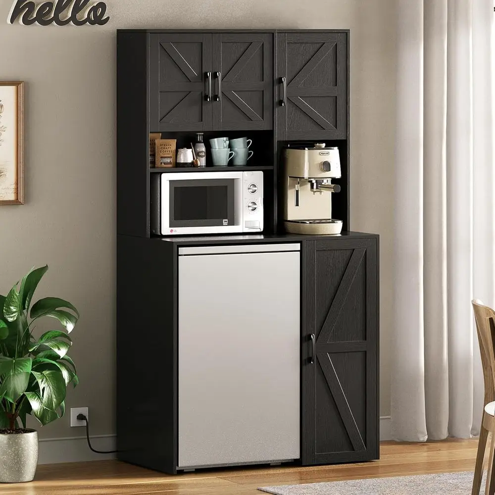73 Tall Coffee Cabinet with Storage, Bar Area, Power Outlet, Ideal for Kitchen or Living Room, Black
73 Tall Coffee Cabinet with Storage, Bar Area, Power Outlet, Ideal for Kitchen or Living Room, Black